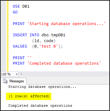 How to Suppress the N Rows Affected Output Message in SQL Server - Article on SQLNetHub