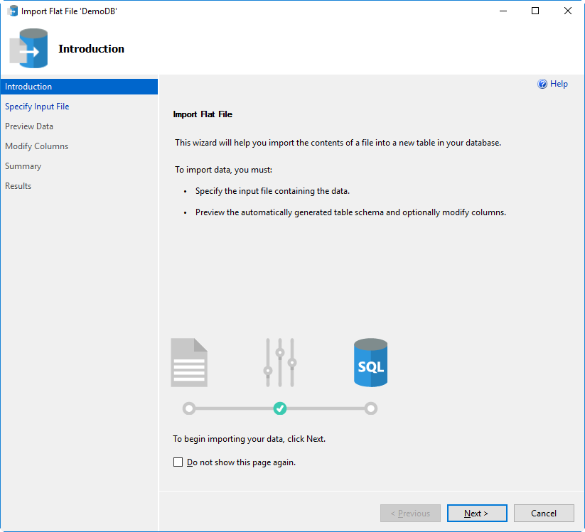 Flat file. Dummy file. Simply click the next Internet Page. Import Flat file Insert data Error.