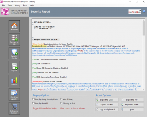 DBA Security Advisor - SQL Server Security and Administration Tool