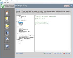 Dynamic SQL Generator: SQL Scripts Library