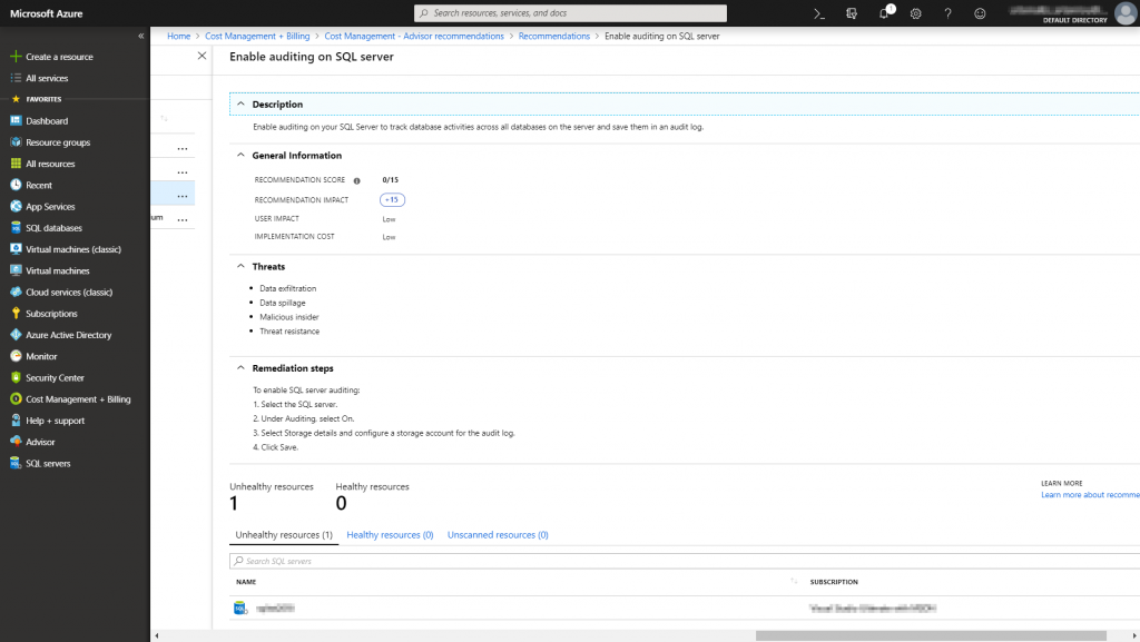 Enabling Auditing in Azure SQL Database - SQLNetHub