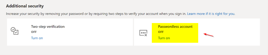 What is Microsoft's Passwordless Option