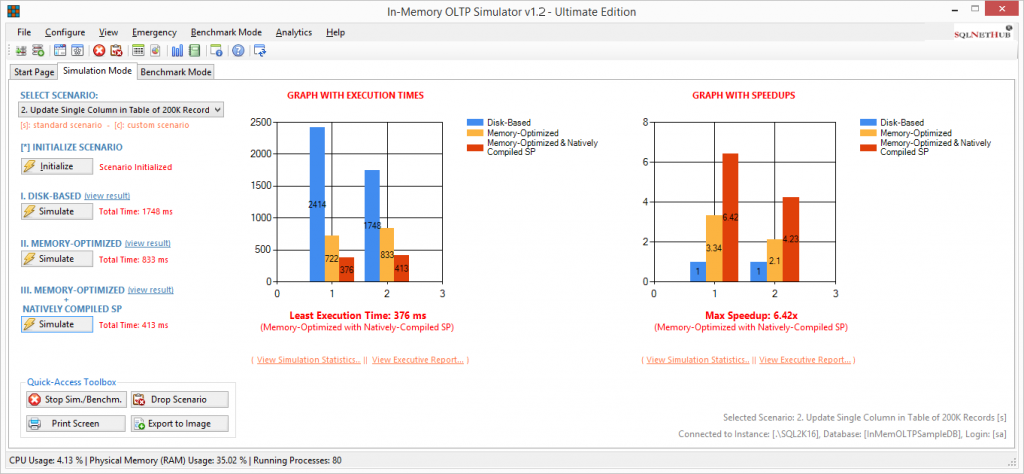 In-Memory OLTP Simulator: Easily benchmark memory-optimized SQL Server tables